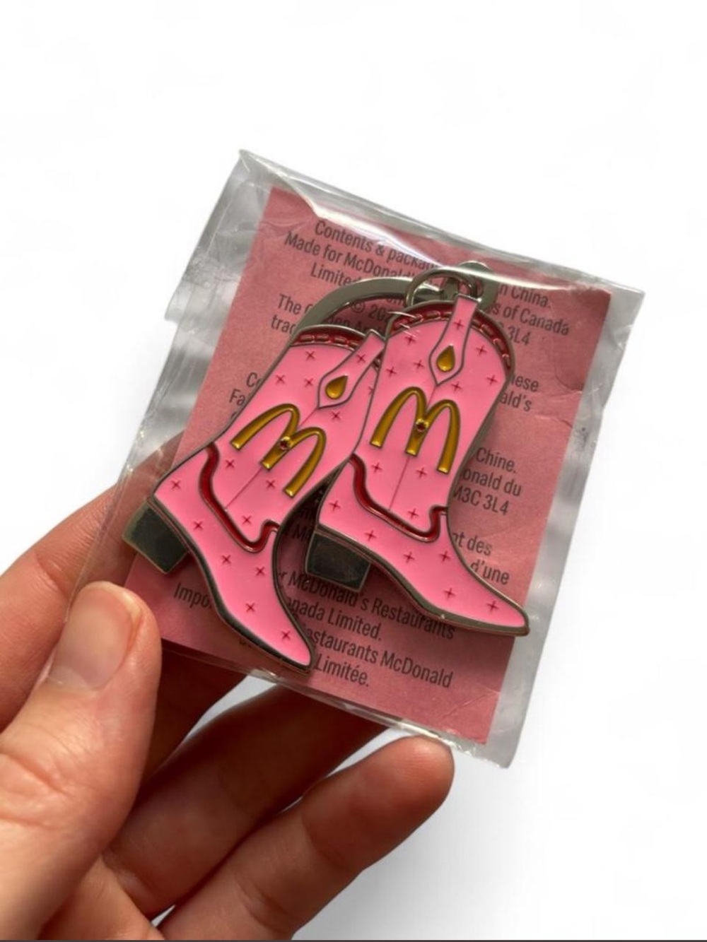 Shania Twain x McDonalds Cowboy Boot Pink Keychain New
